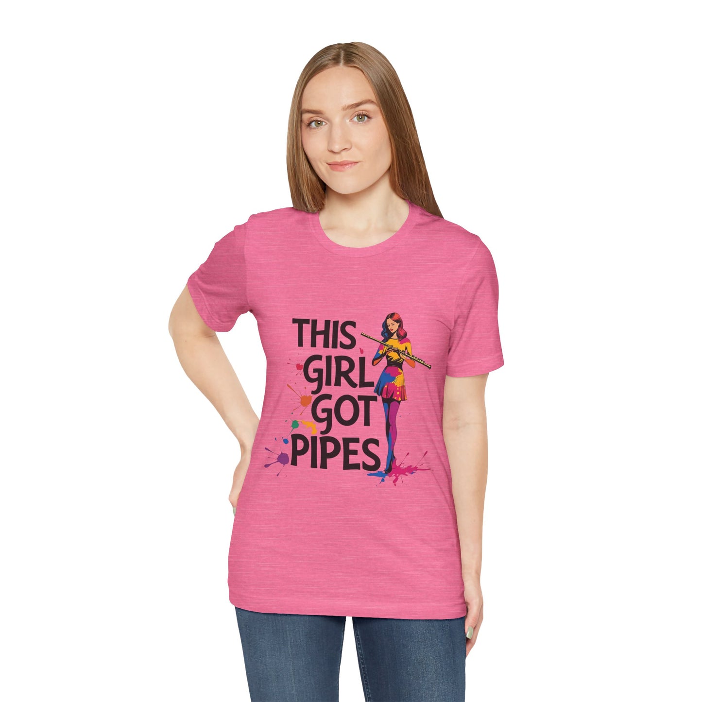"This Girl Got Pipes" Flute Girl Unisex Tee
