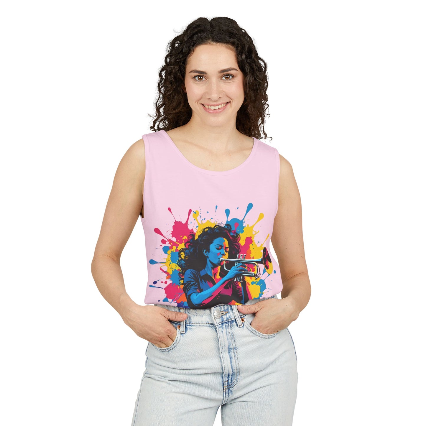 Vibrant Trumpet Musician Tank Top