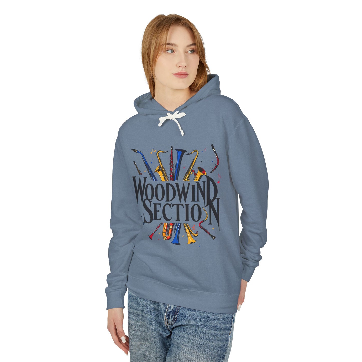 "Woodwind Section" Hooded Unisex Lightweight Sweatshirt