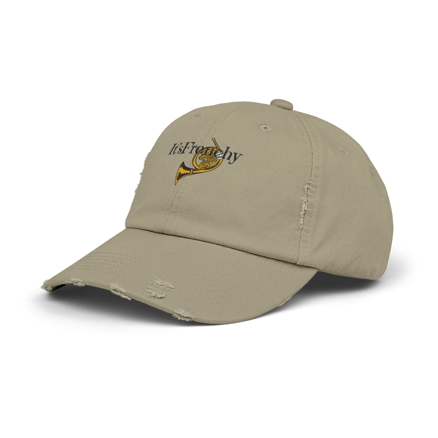 Unisex "French Horn" Distressed Cap