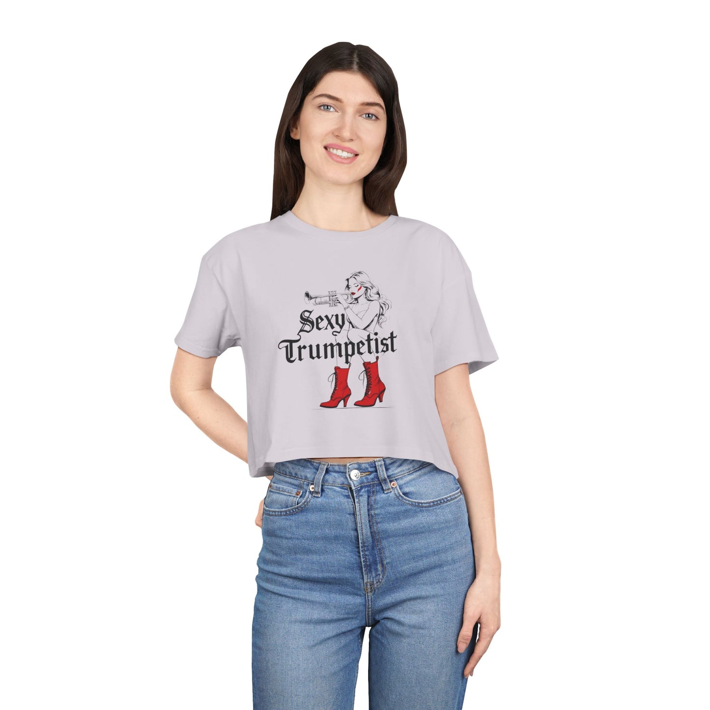 "Sexy Trumpetist" Women's Crop Tee