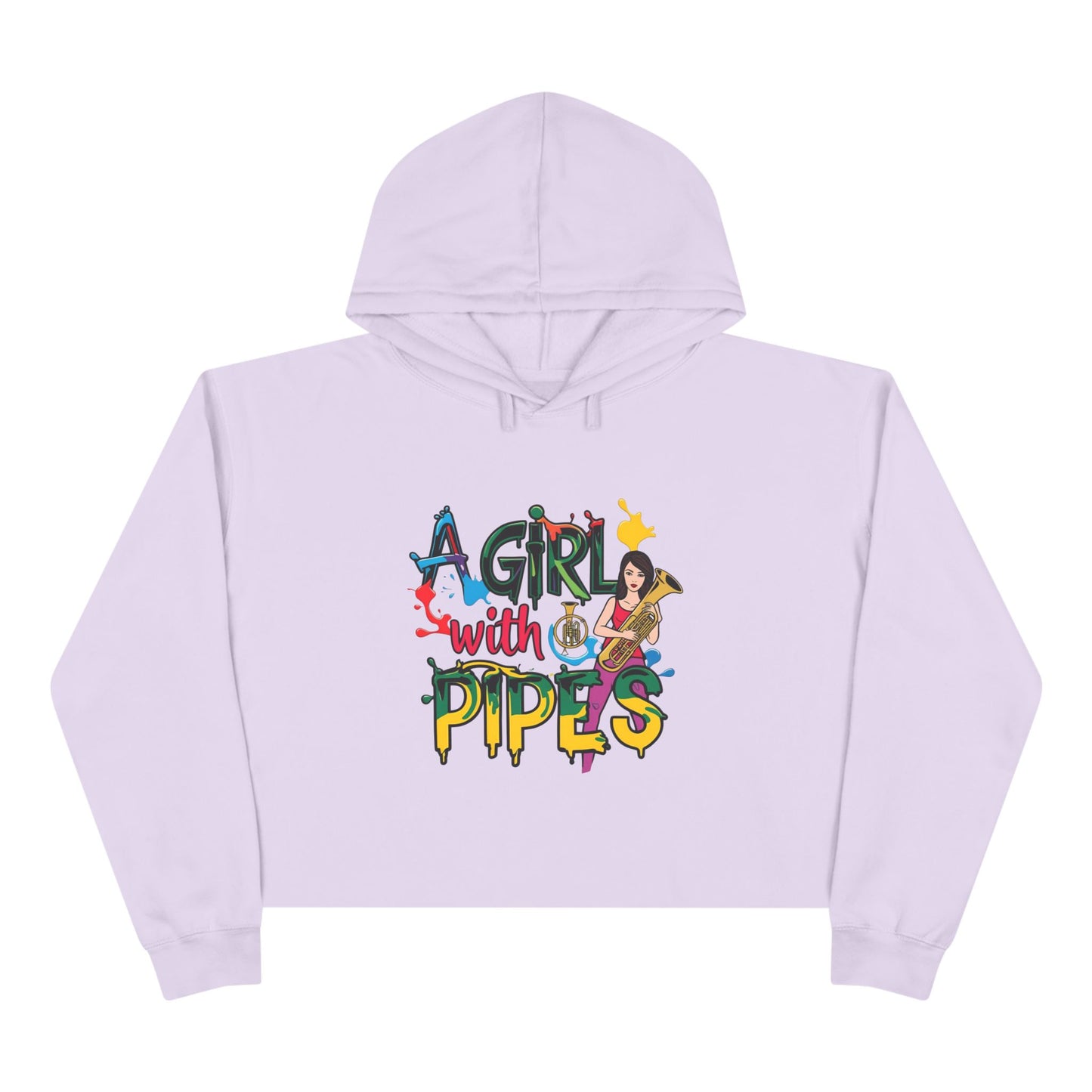 "A Girl with Pipes" Crop Hoodie