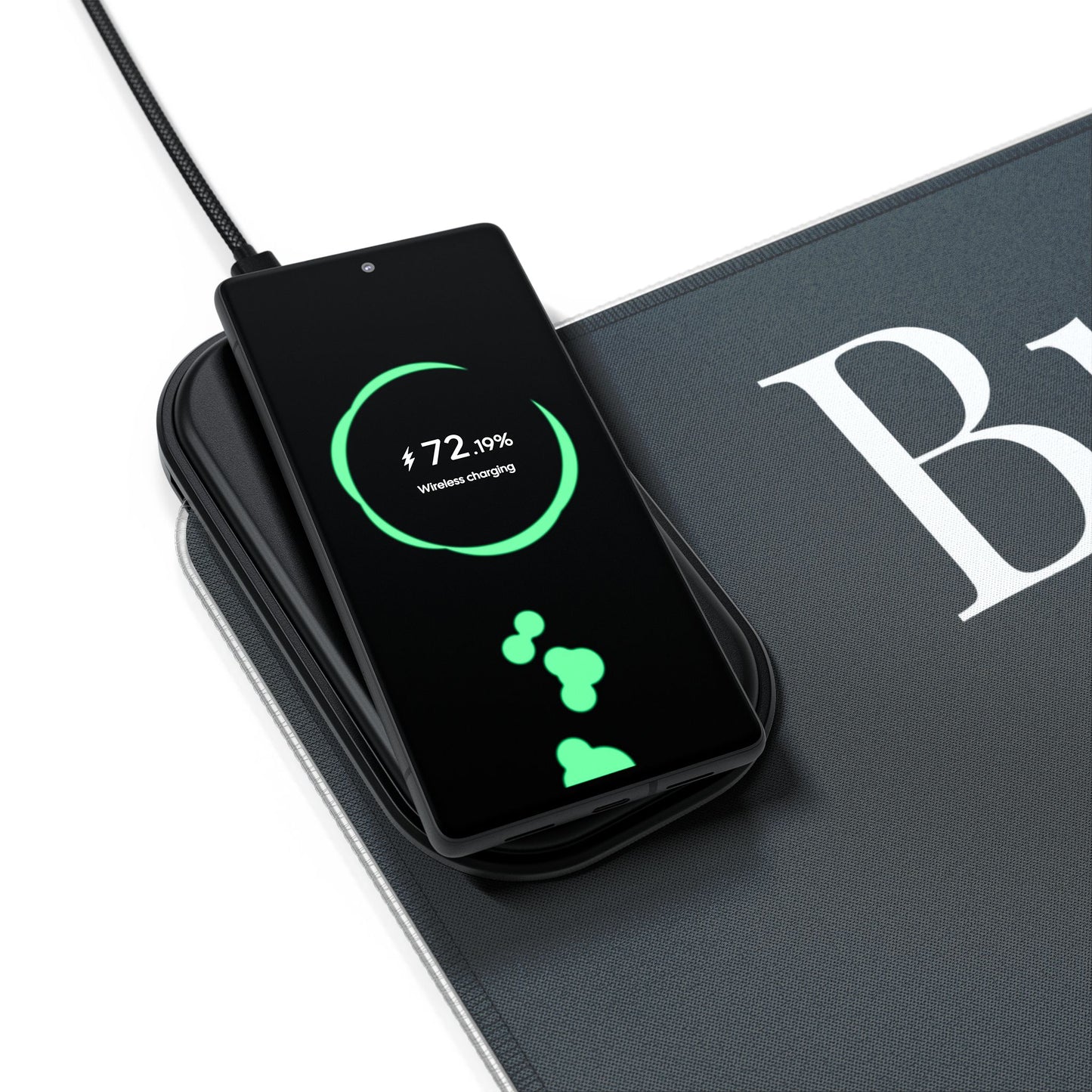 "Brassy" LED Gaming Mouse Pad, Wireless Charging