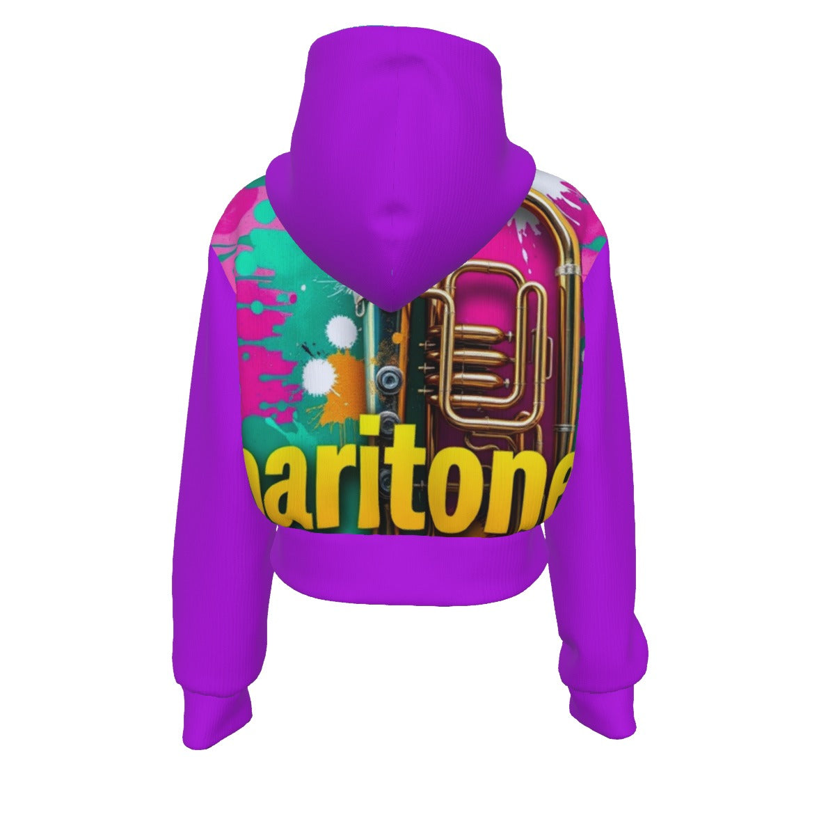 "Baritone" Women's Crop Top Hoodie With Zipper Closure