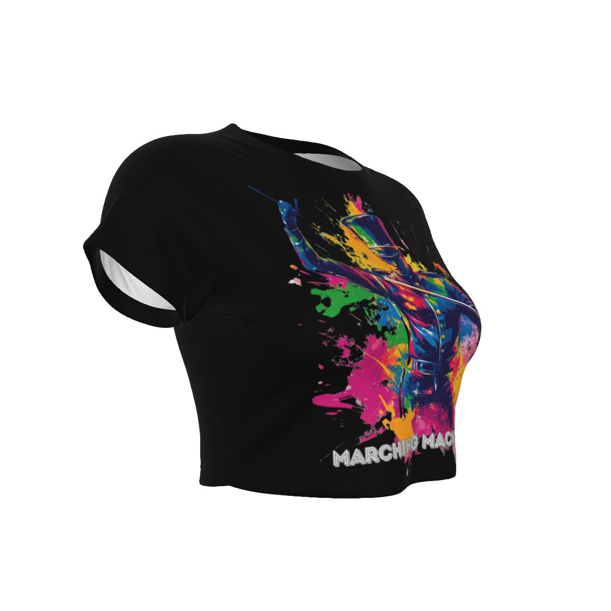 Women's "Marching Machine" Raglan Cropped T-shirt