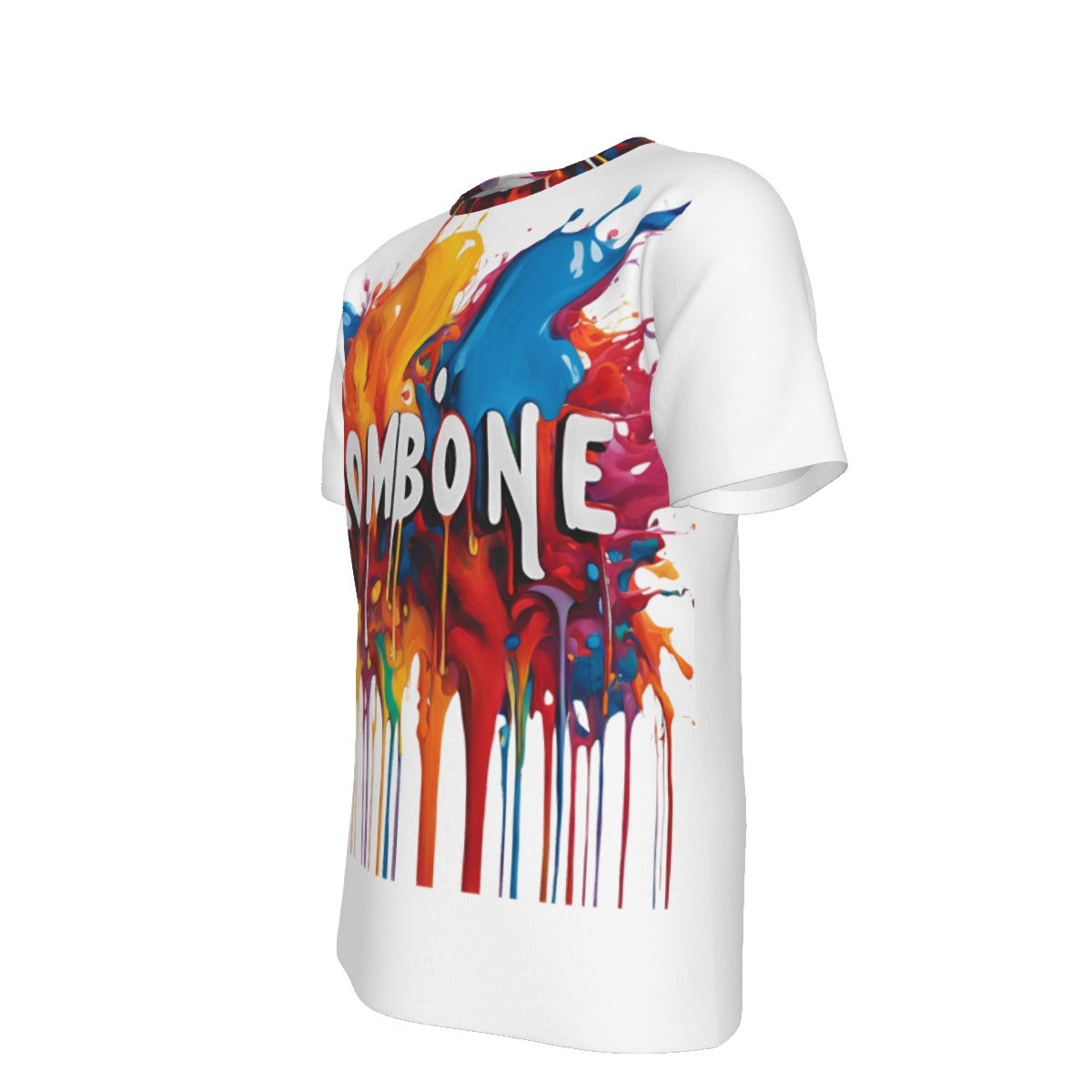 Men's "Trombone" Splash Paint O-Neck T-Shirt