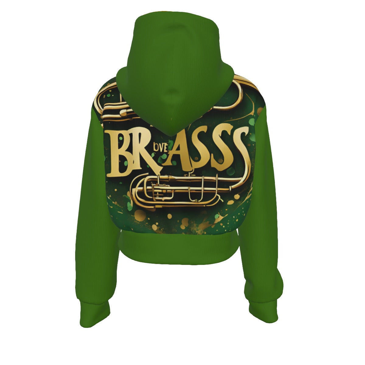 "I love Brass" Women's Crop Top Hoodie With Zipper Closure