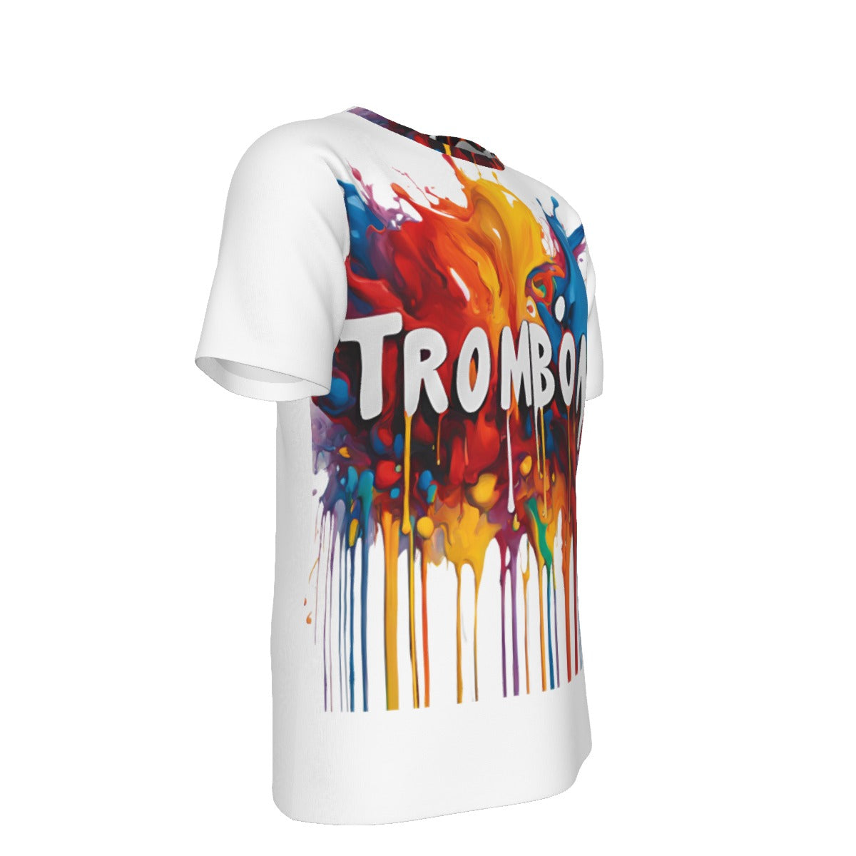 Men's "Trombone" Splash Paint O-Neck T-Shirt