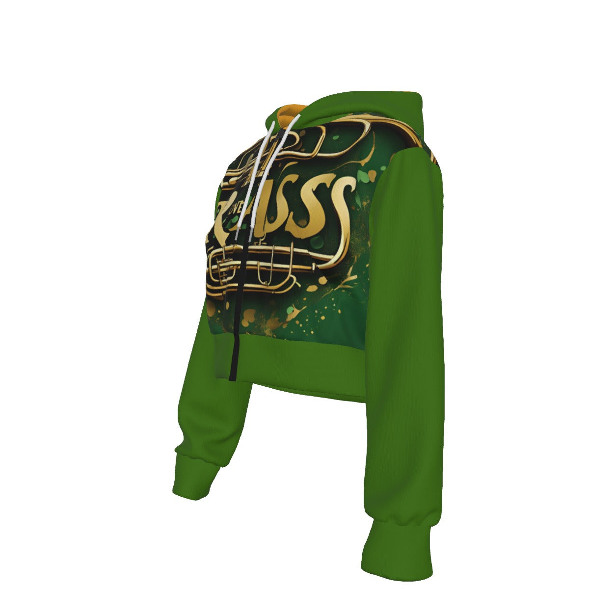 "I love Brass" Women's Crop Top Hoodie With Zipper Closure