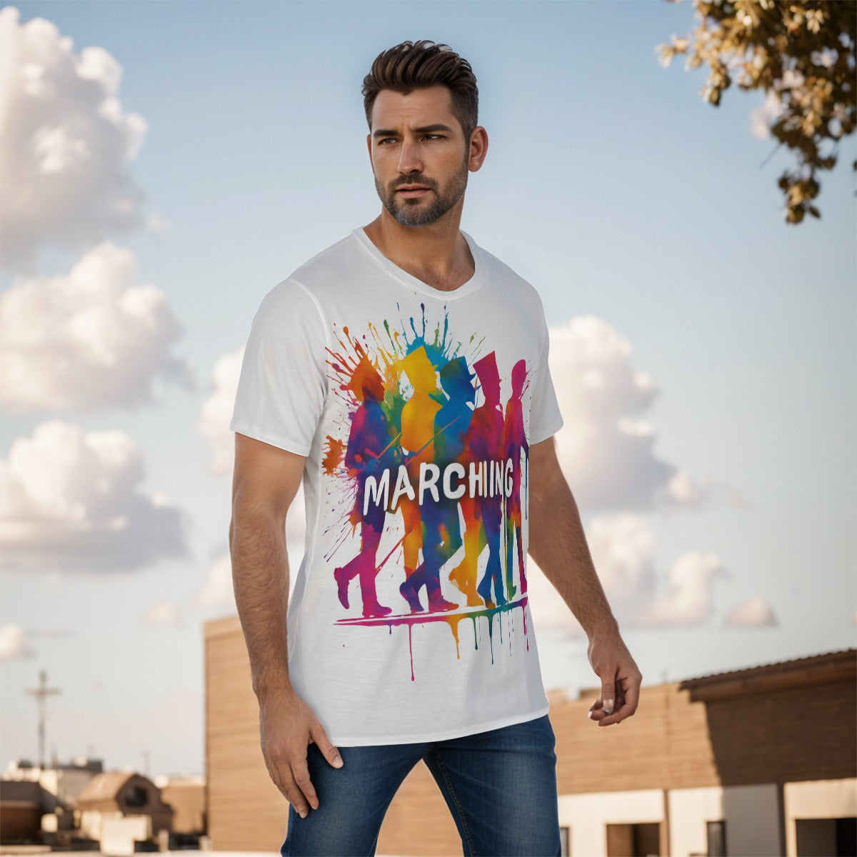 Men's "Marching" O-Neck T-Shirt