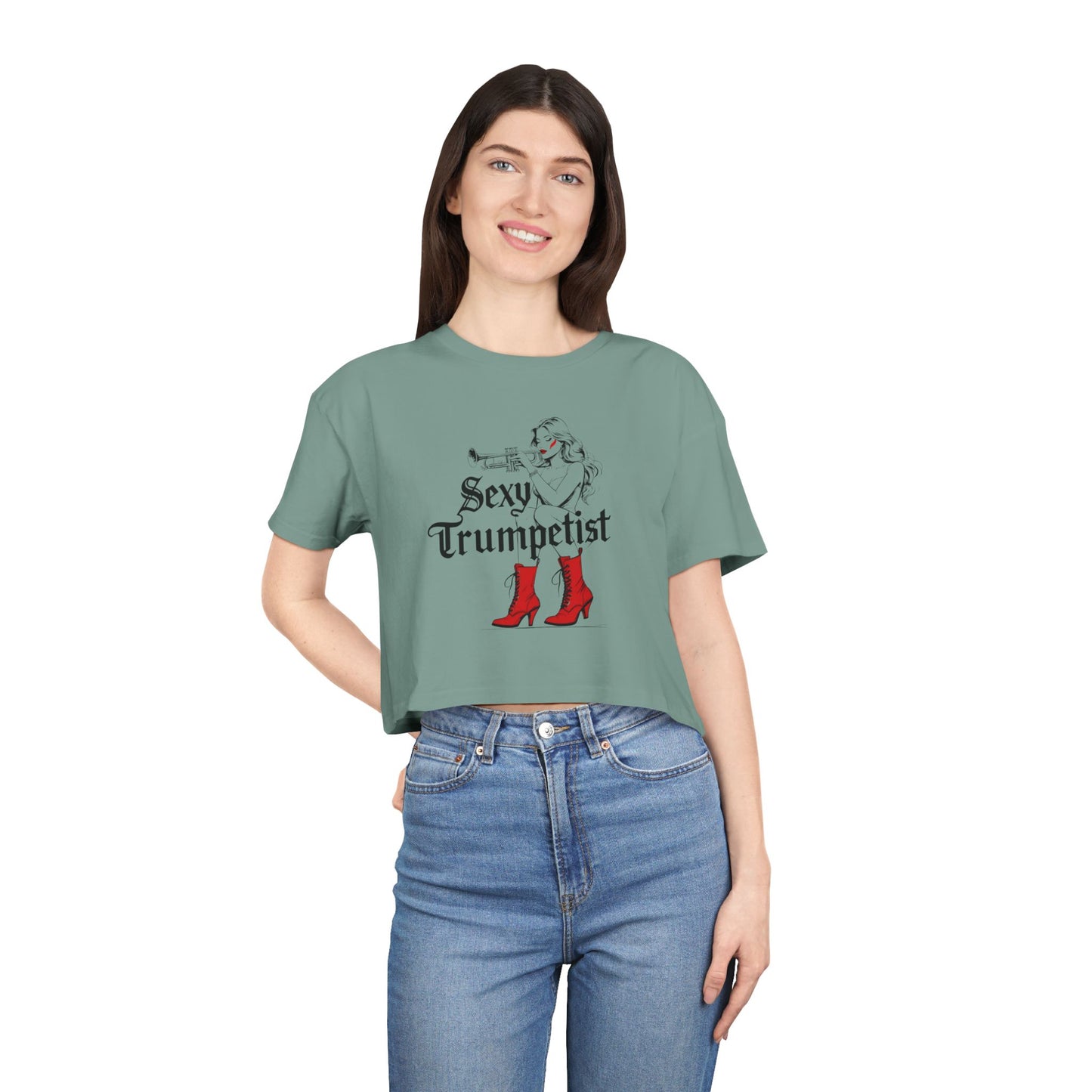 "Sexy Trumpetist" Women's Crop Tee