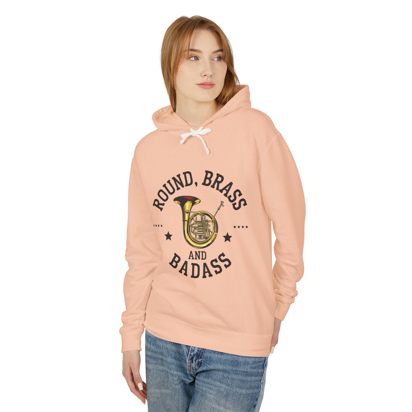 "French Horn" Round, Brass and Badass Unisex Lightweight Hoodie