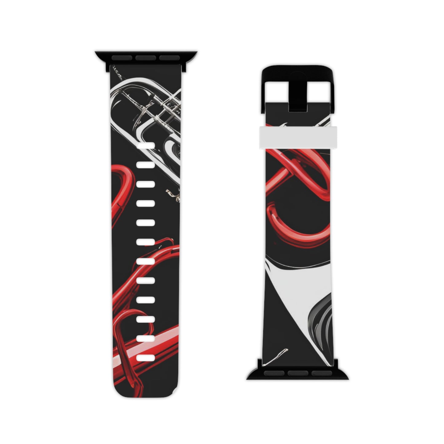 "Red and Silver Brass" Watch Band for Apple Watch