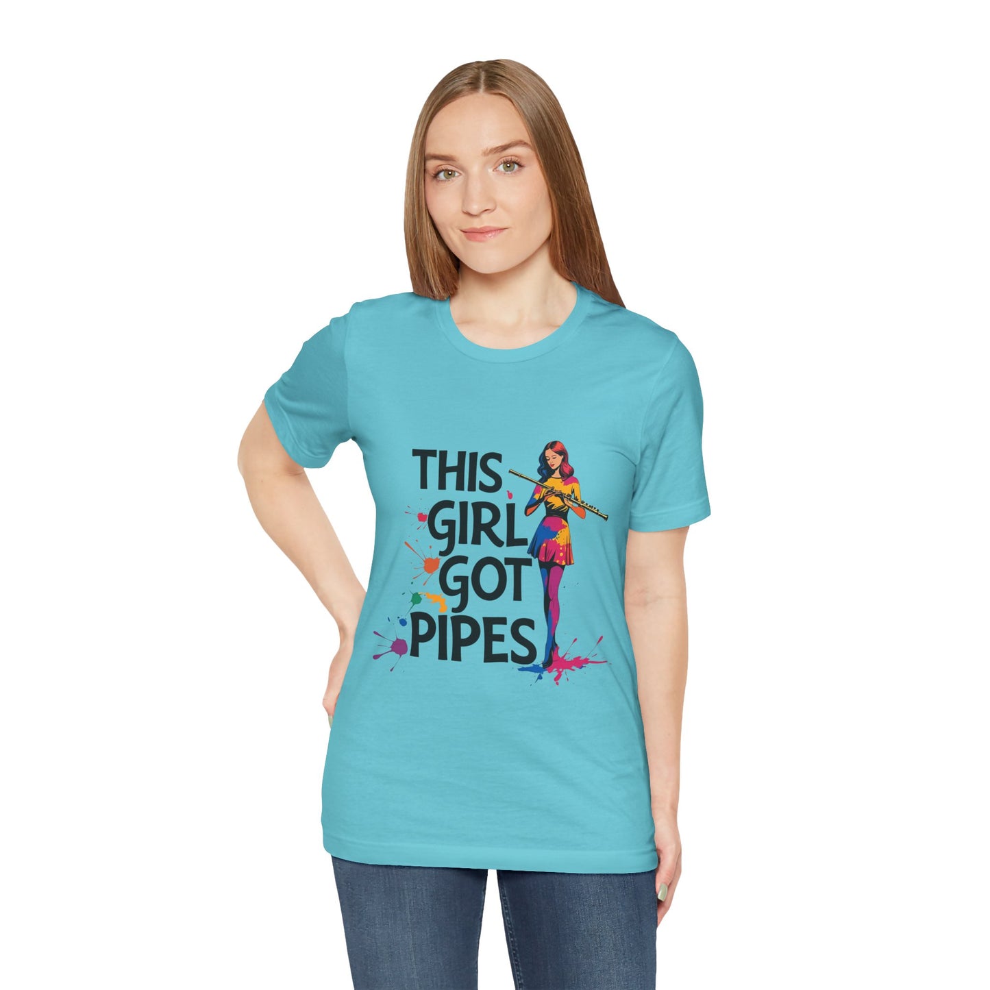 "This Girl Got Pipes" Flute Girl Unisex Tee