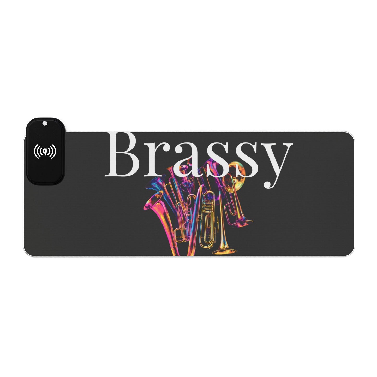 "Brassy" LED Gaming Mouse Pad, Wireless Charging