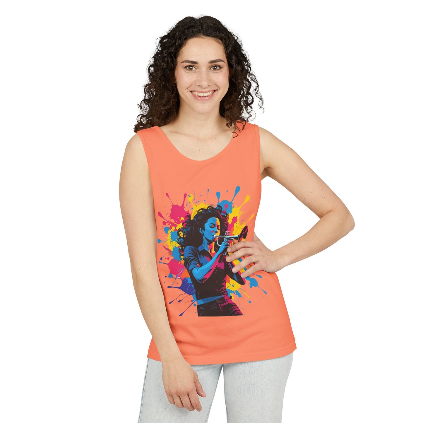 Vibrant Trumpet Musician Tank Top