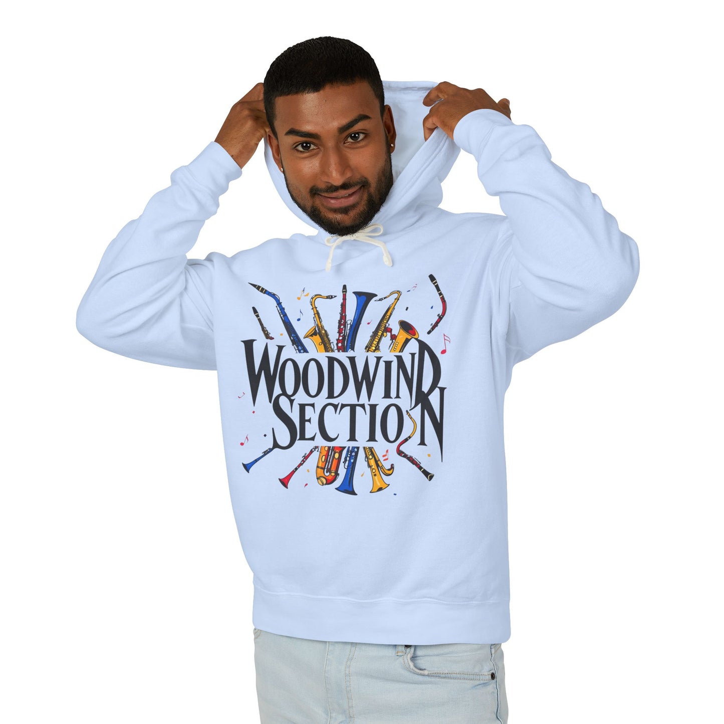 "Woodwind Section" Hooded Unisex Lightweight Sweatshirt