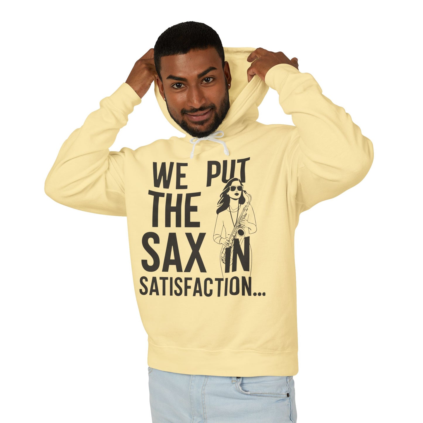"Sax In Satisfaction" Unisex Lightweight Hooded Sweatshirt