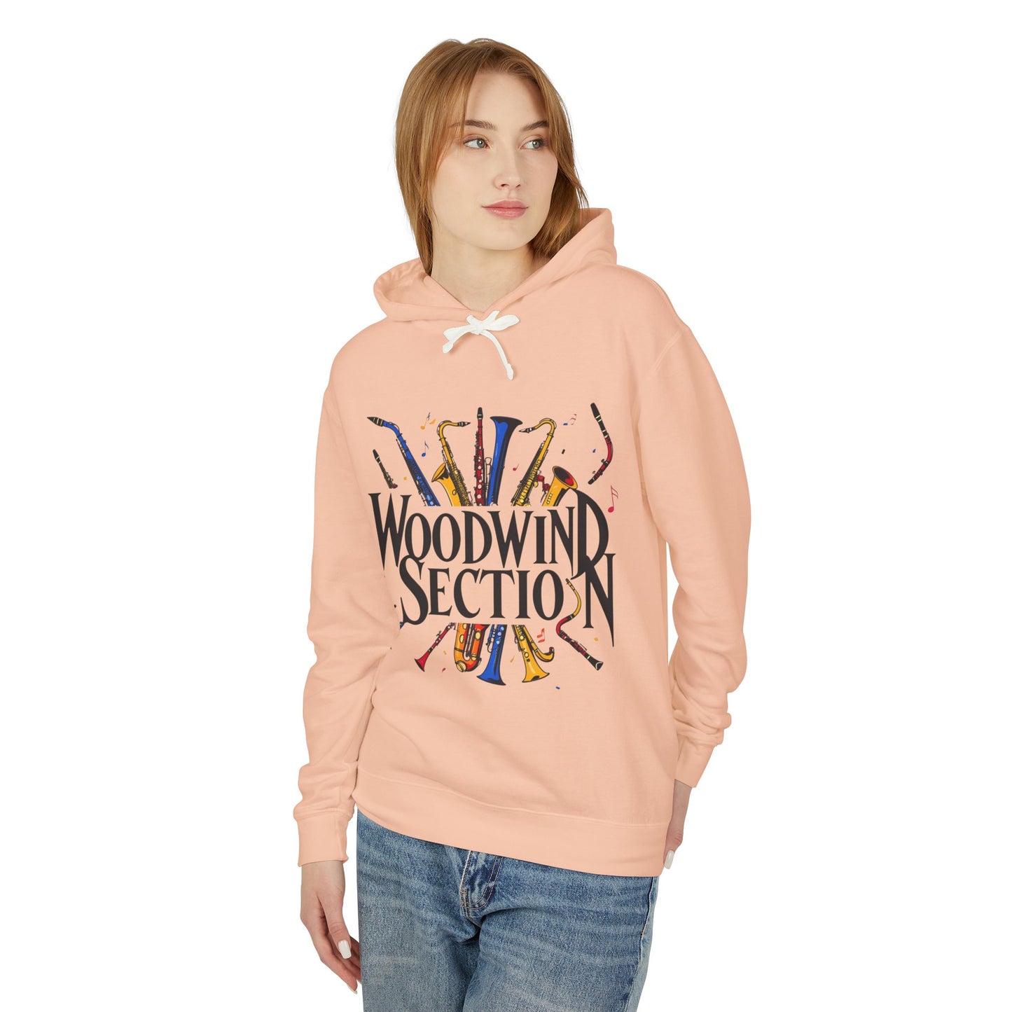 "Woodwind Section" Hooded Unisex Lightweight Sweatshirt