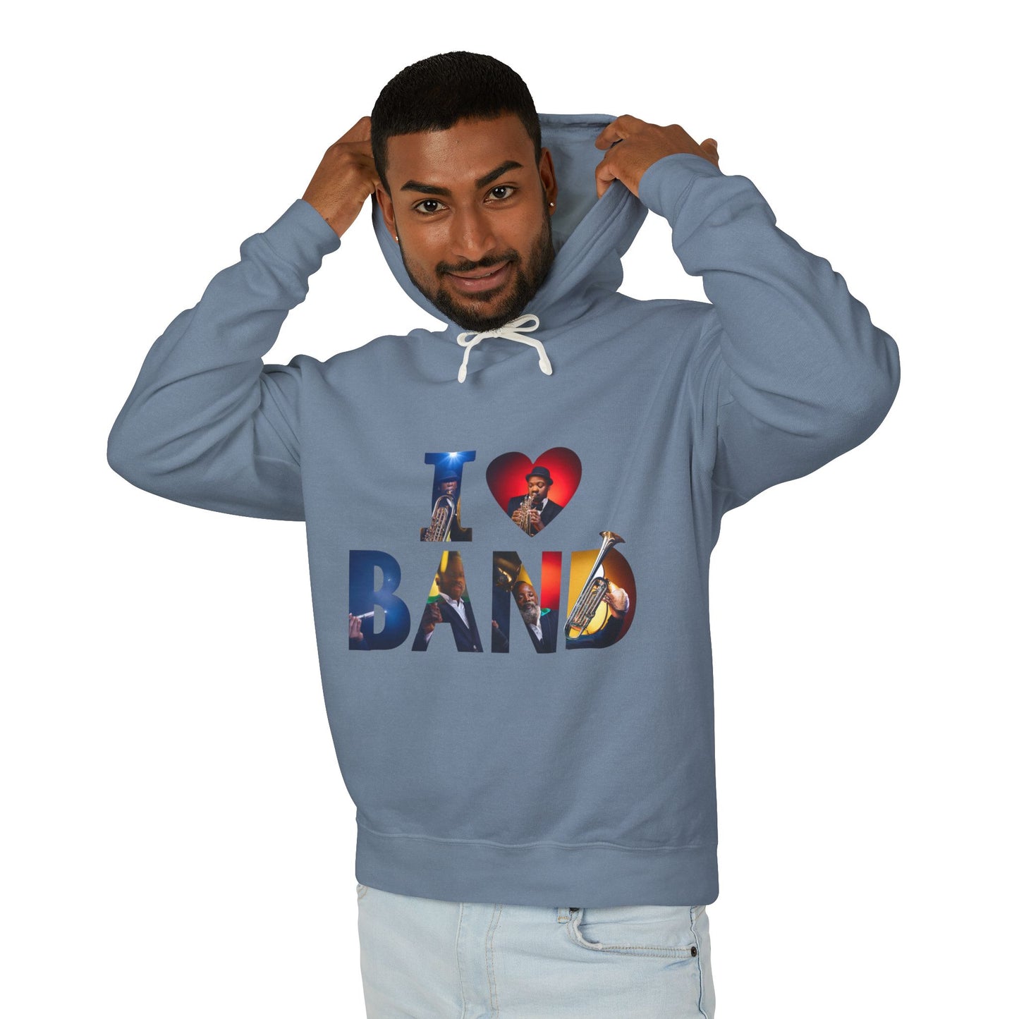 I Love Band Unisex Lightweight Hooded Sweatshirt