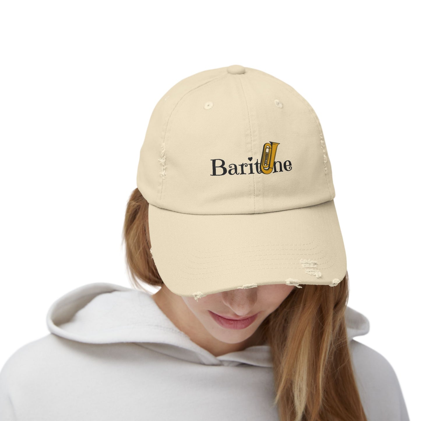 Unisex "Baritone" Distressed Cap
