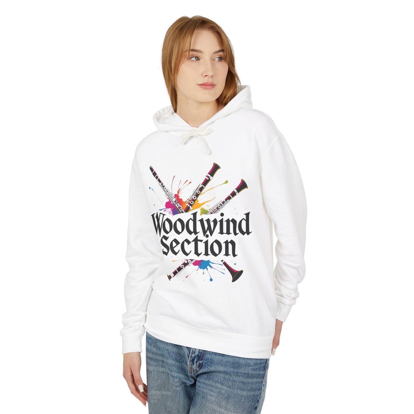 "Woodwind Section" Hooded Unisex Lightweight Sweatshirt