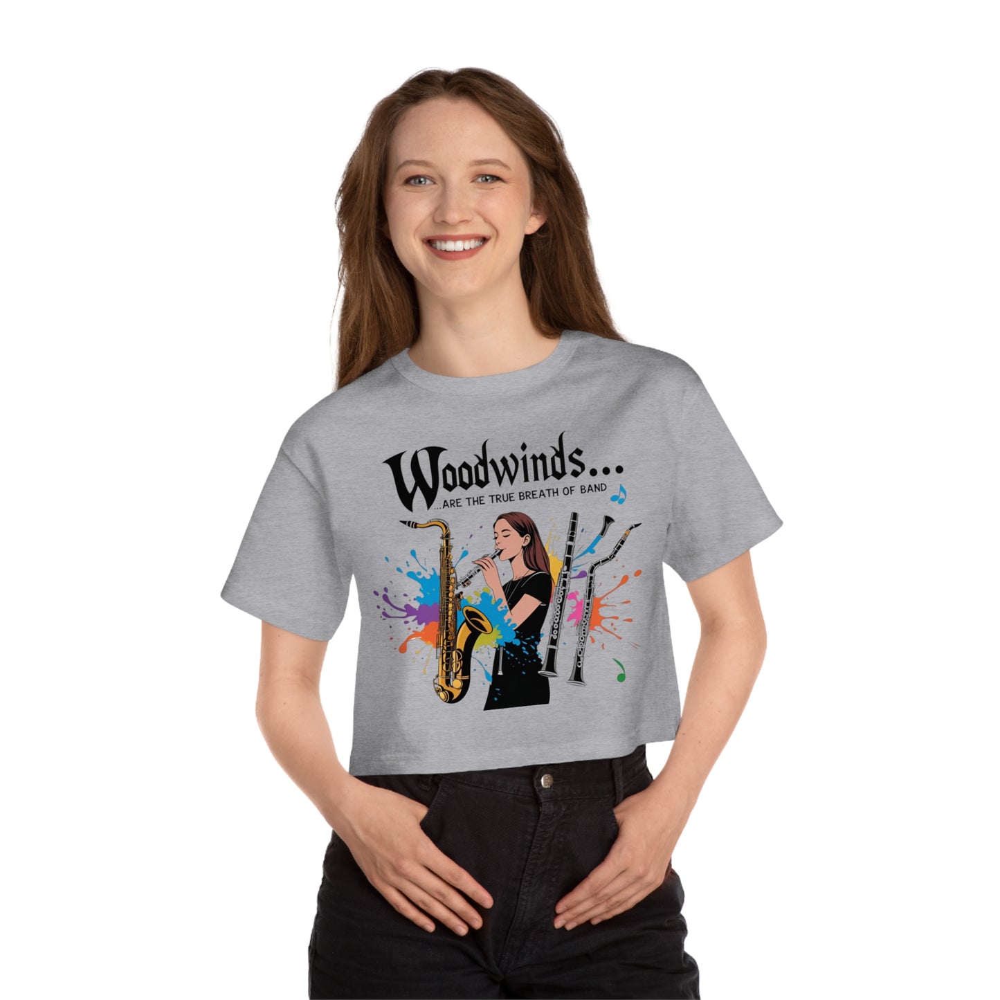 "Woodwinds Music Lover" Champion Cropped T-Shirt