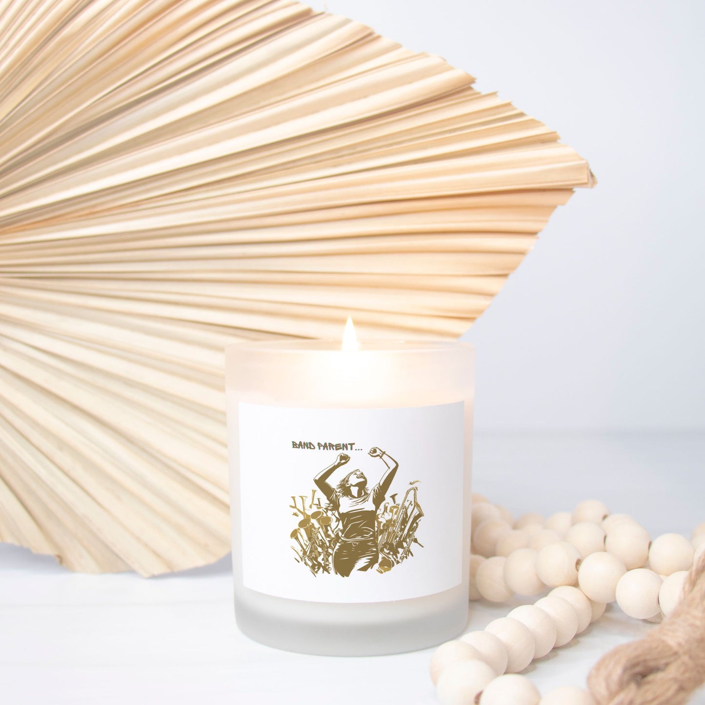 "Band Parent" Candle Frosted Glass (Hand Poured 11 oz)