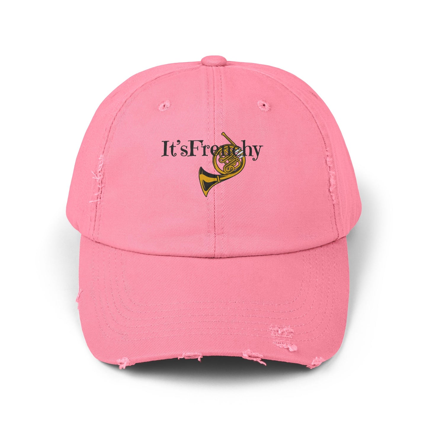 Unisex "French Horn" Distressed Cap