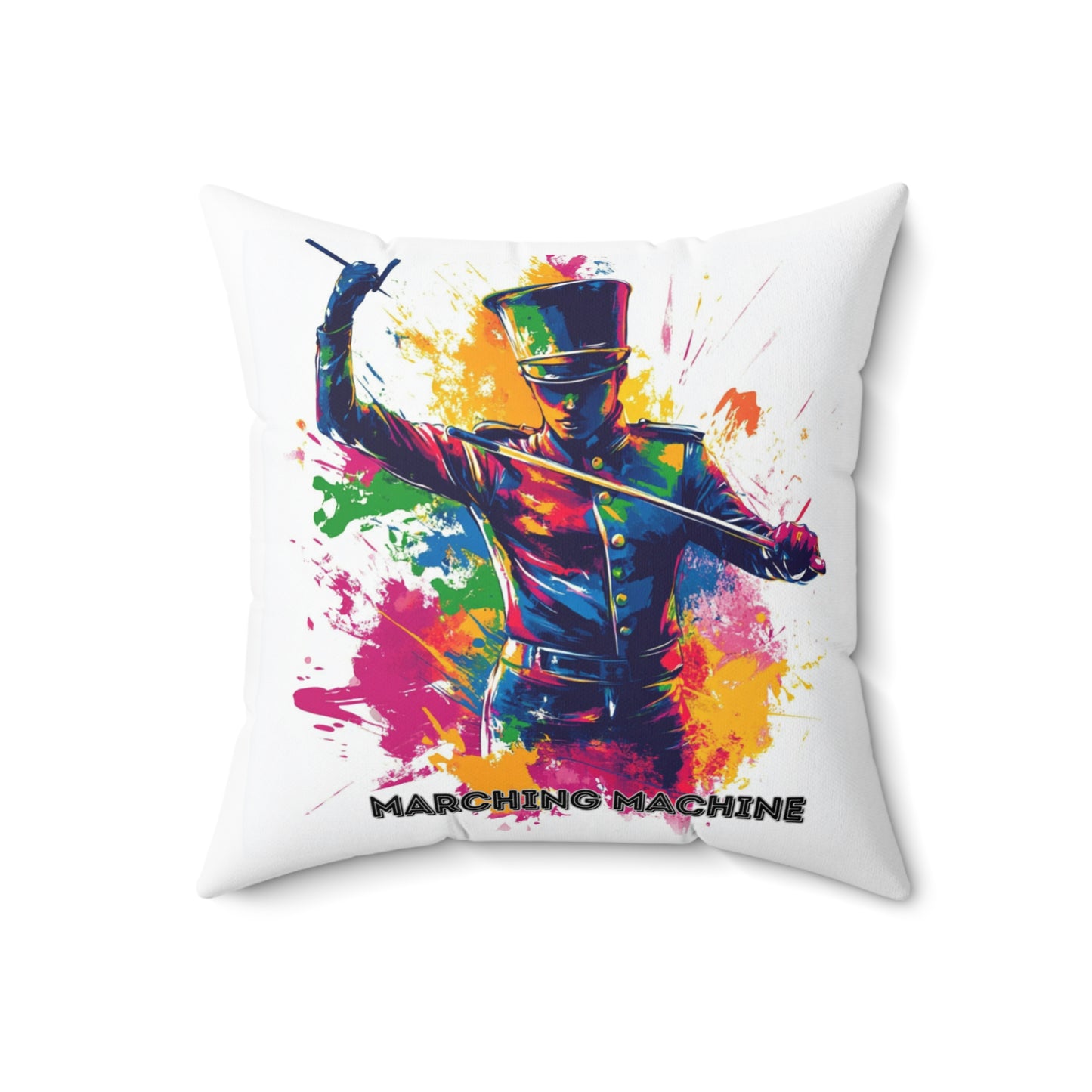 "Marching Machine" Spun Polyester Square Pillow