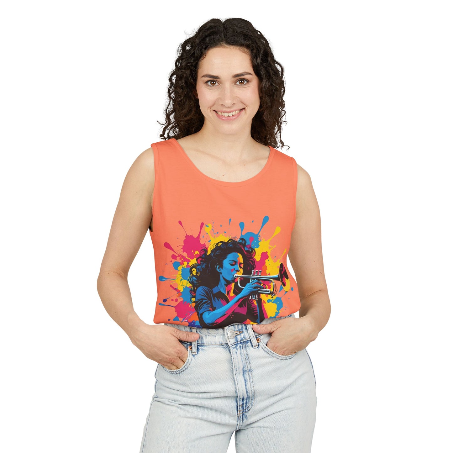 Vibrant Trumpet Musician Tank Top