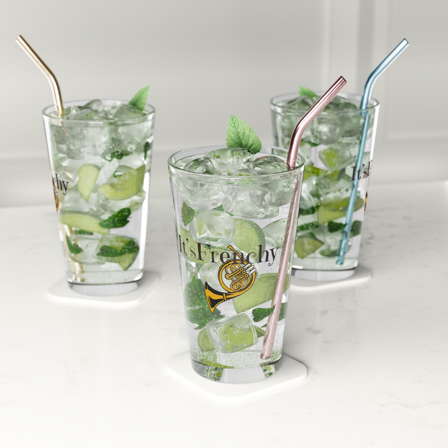 "French Horn" Pint Glass, 16oz