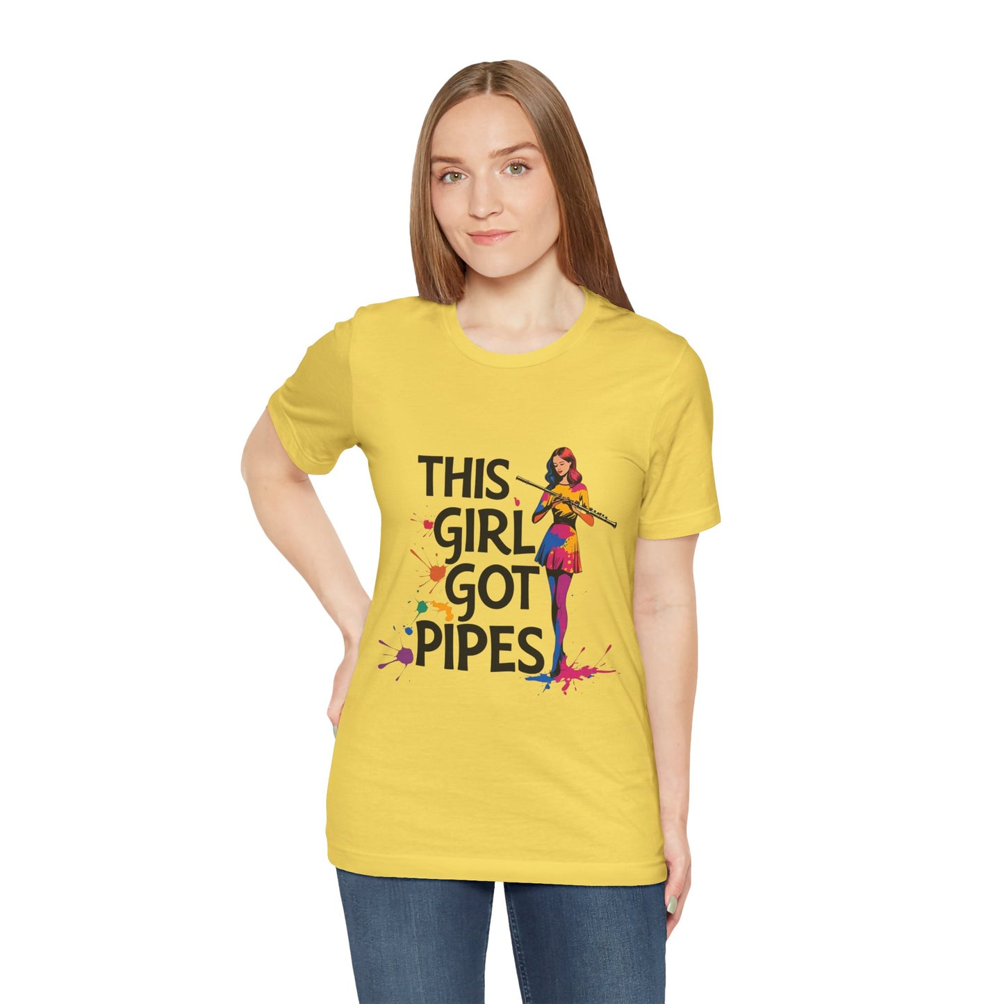 "This Girl Got Pipes" Flute Girl Unisex Tee