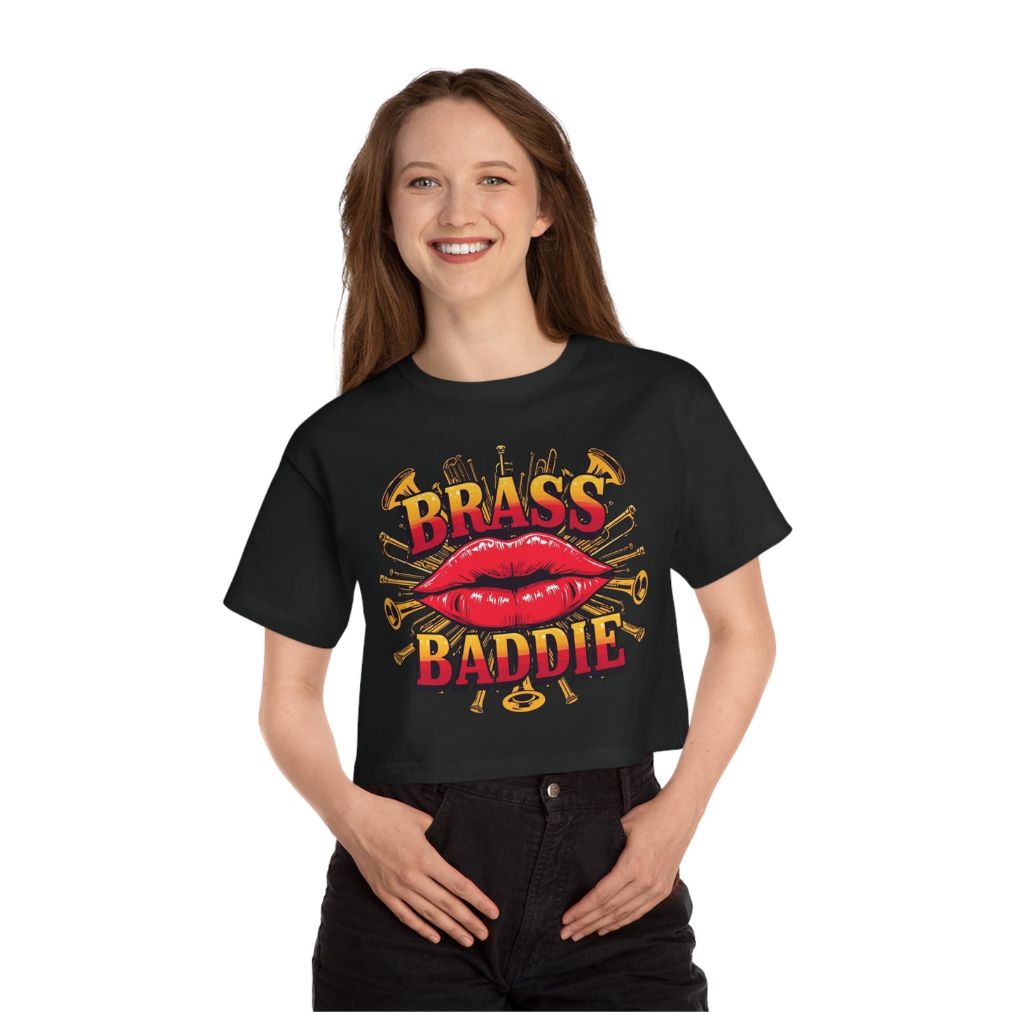 "Brass Baddie" Vintage Champion Cropped T-Shirt