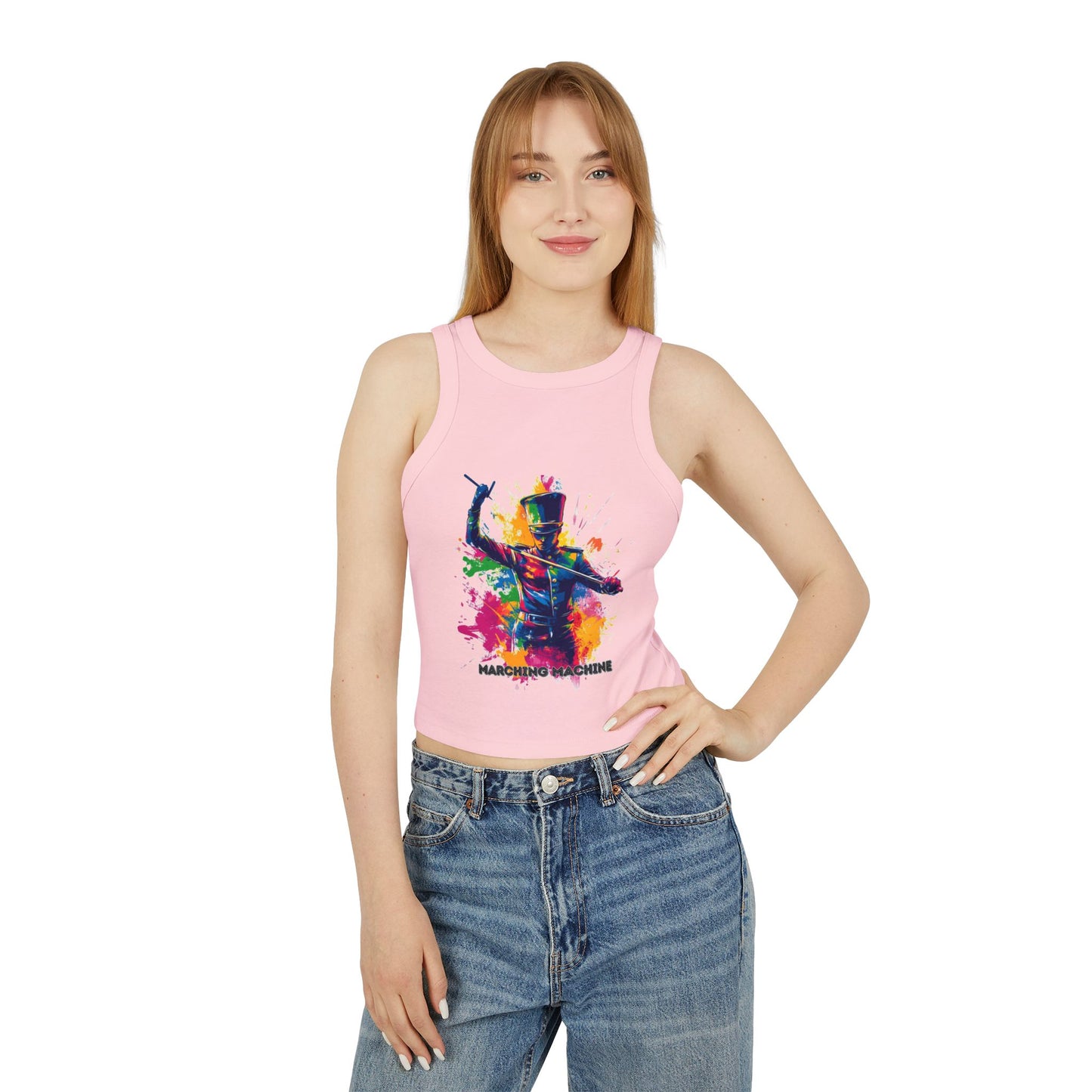 "Marching Machine" Women's Micro Rib Racer Tank Top