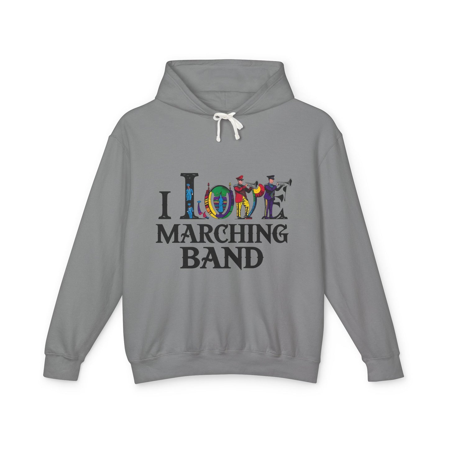 "I Love Marching Band" Unisex Lightweight Hoodie
