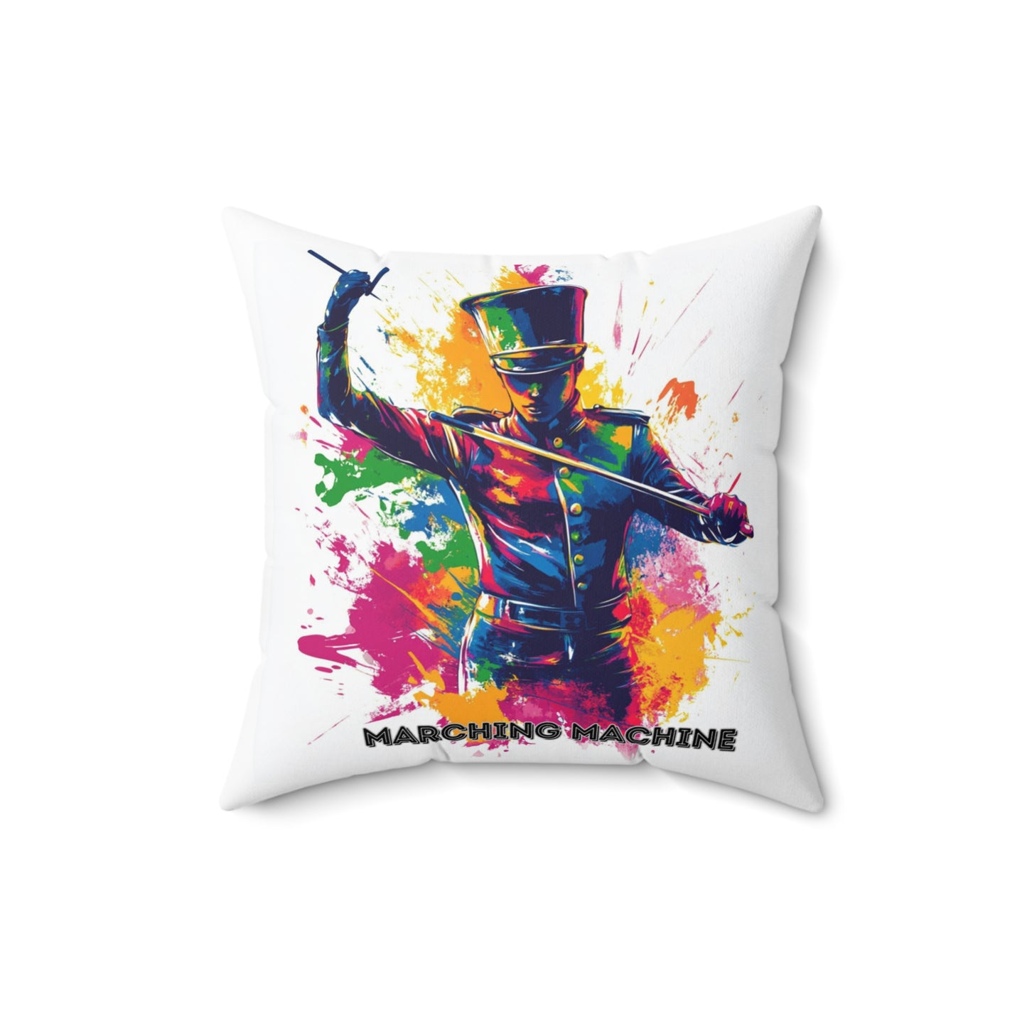 "Marching Machine" Spun Polyester Square Pillow