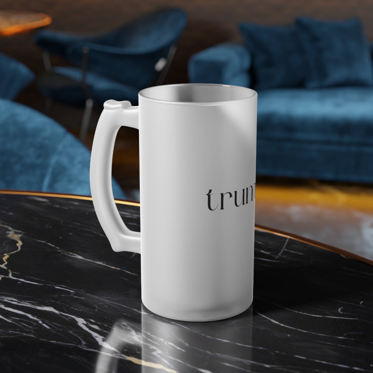"Trumpet" Frosted Glass Beer Mug
