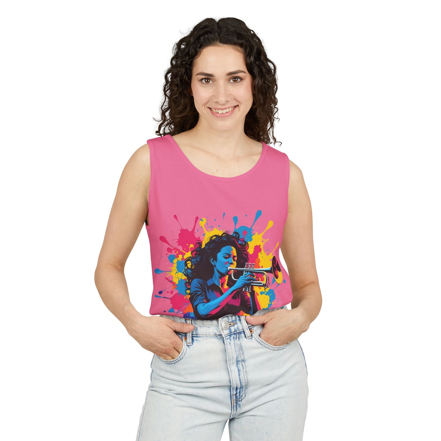 Vibrant Trumpet Musician Tank Top
