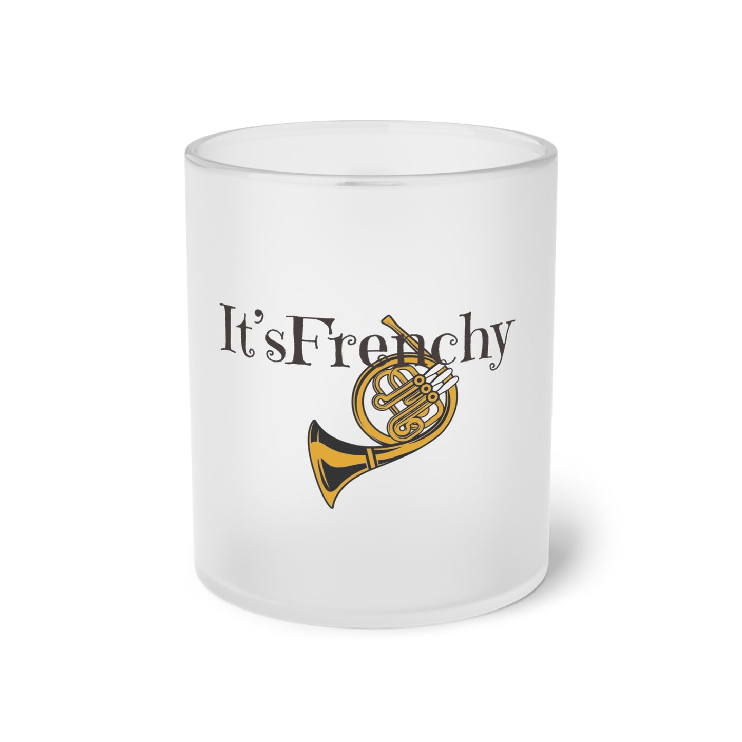 French Horn Frosted Glass Mug