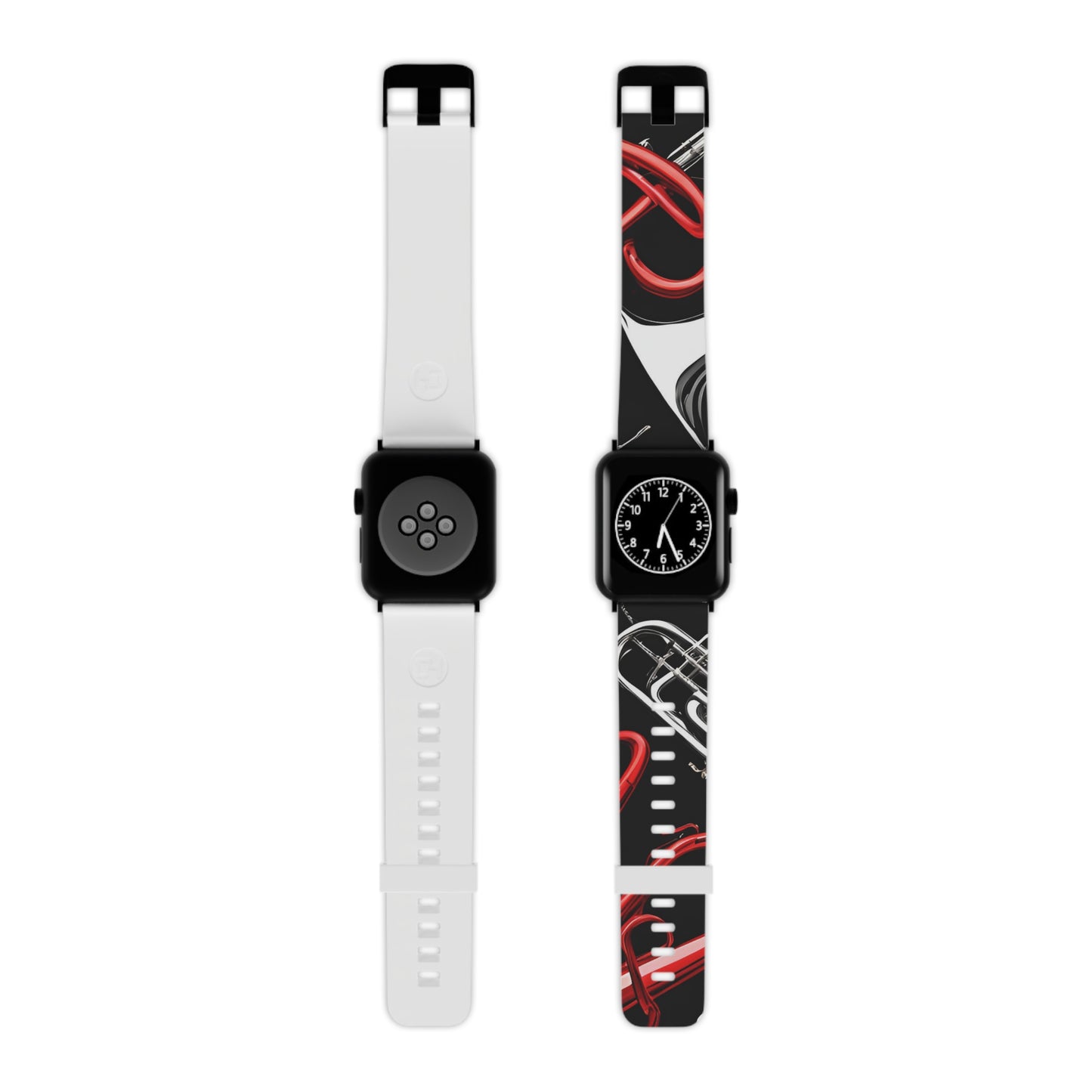 "Red and Silver Brass" Watch Band for Apple Watch