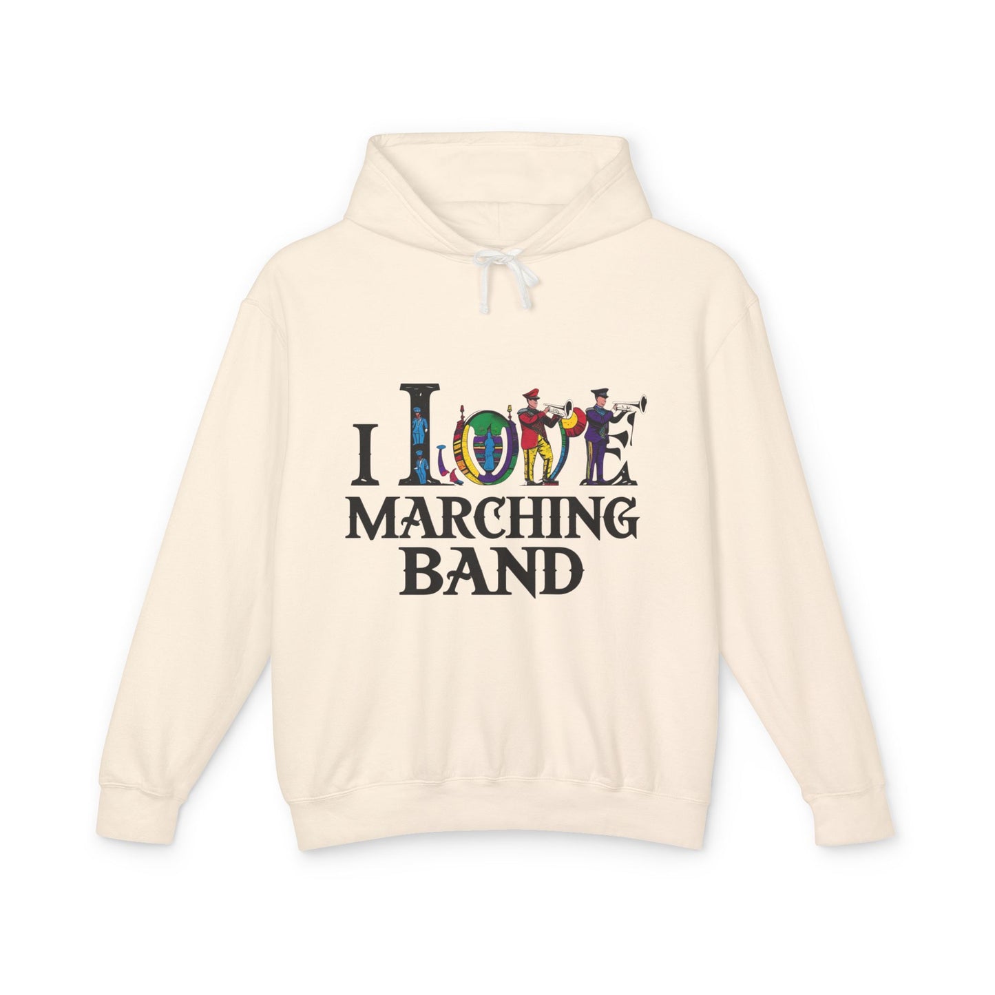 "I Love Marching Band" Unisex Lightweight Hoodie