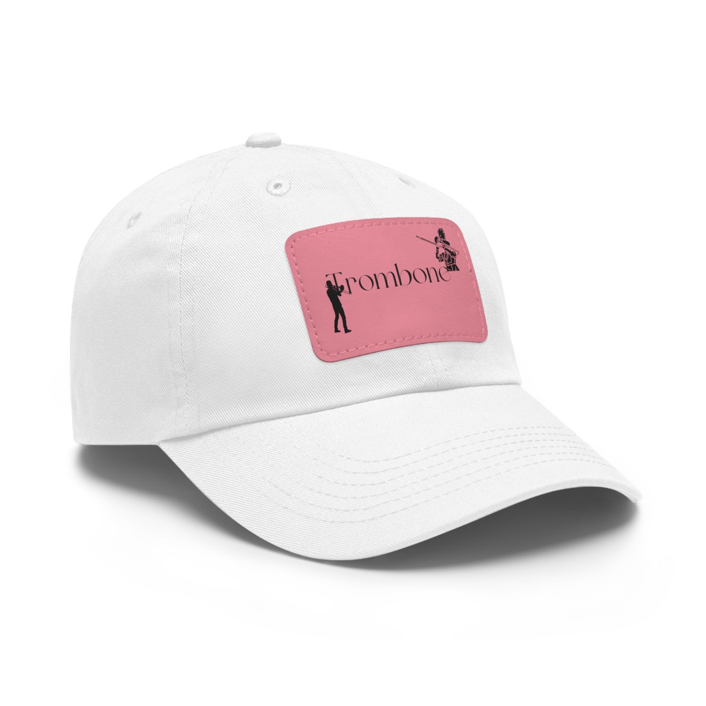 "Trombone" Dad Hat with Leather Patch (Rectangle)