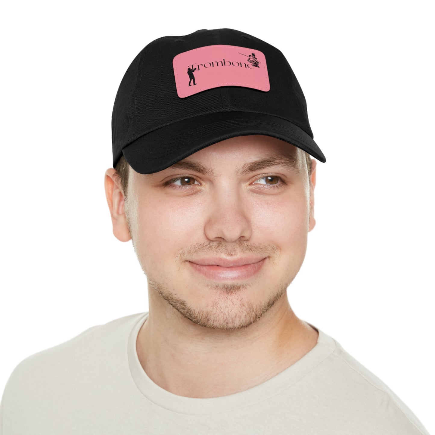 "Trombone" Dad Hat with Leather Patch (Rectangle)