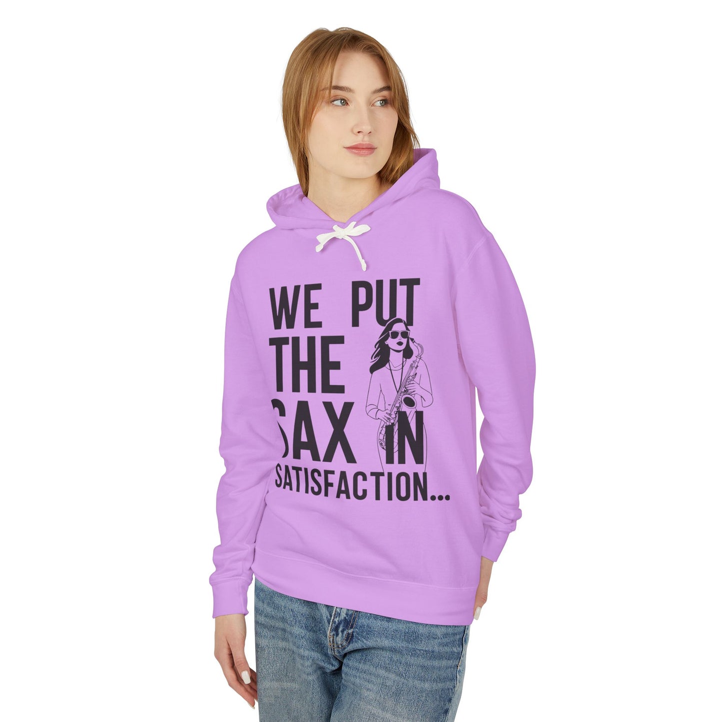 "Sax In Satisfaction" Unisex Lightweight Hooded Sweatshirt