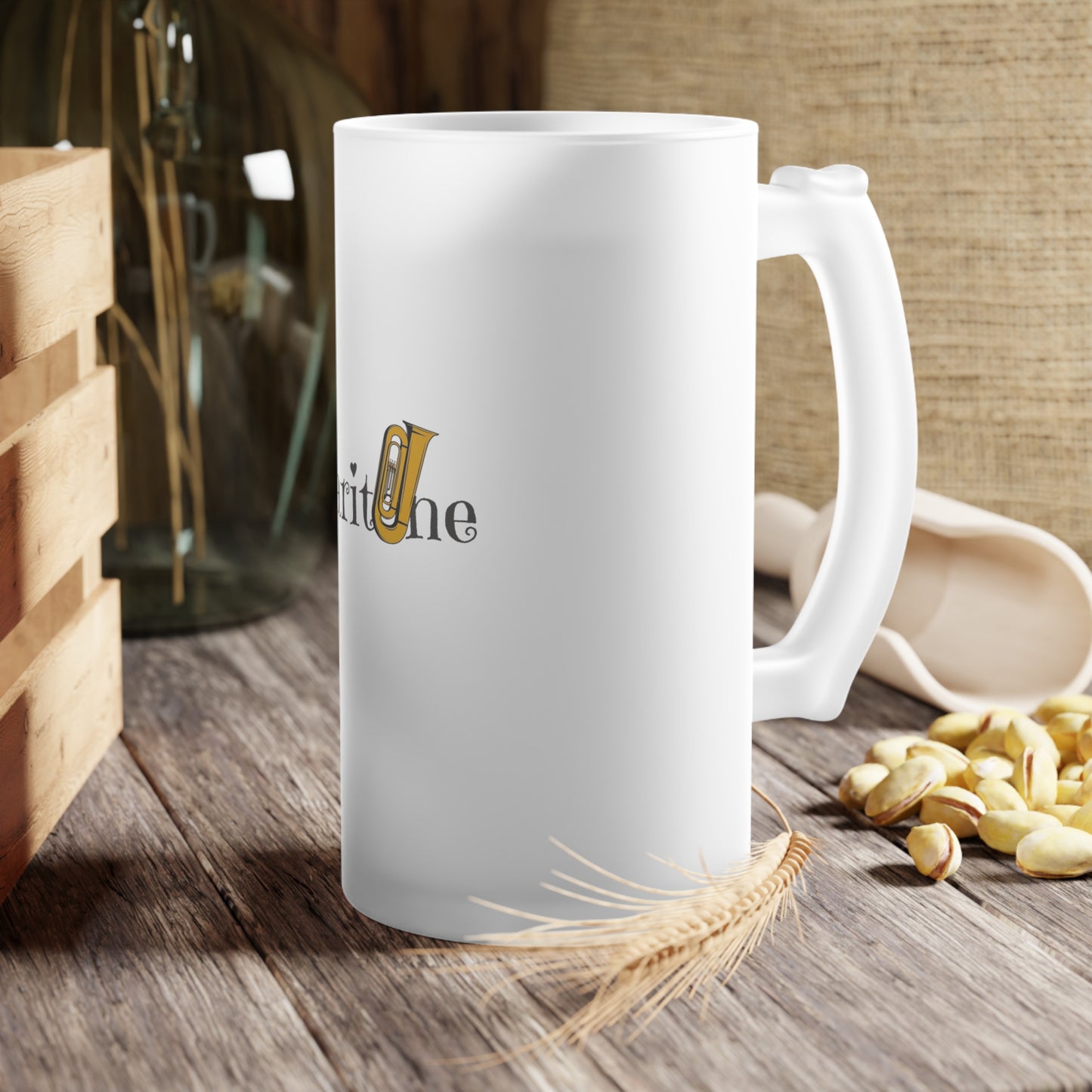 "Baritone" Frosted Glass Beer Mug