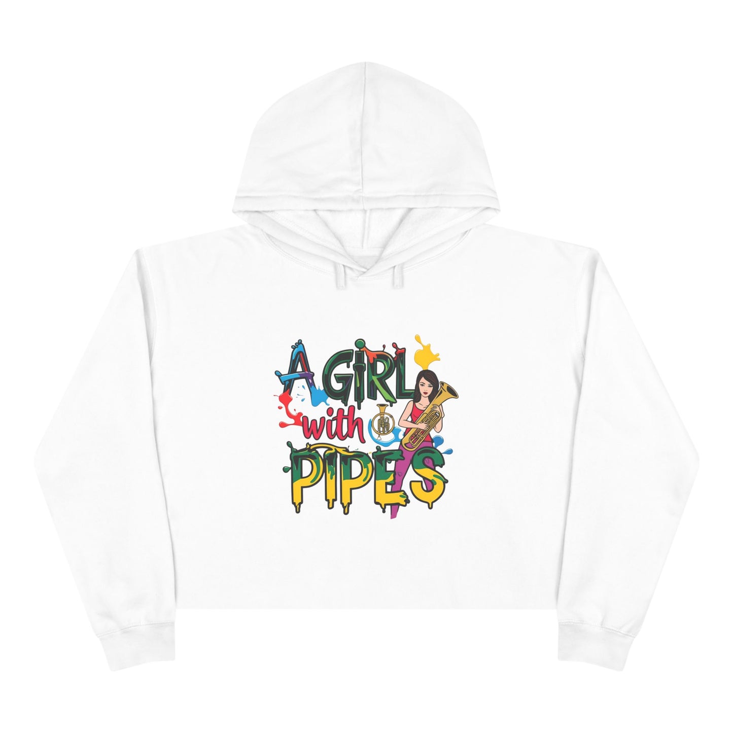 "A Girl with Pipes" Crop Hoodie