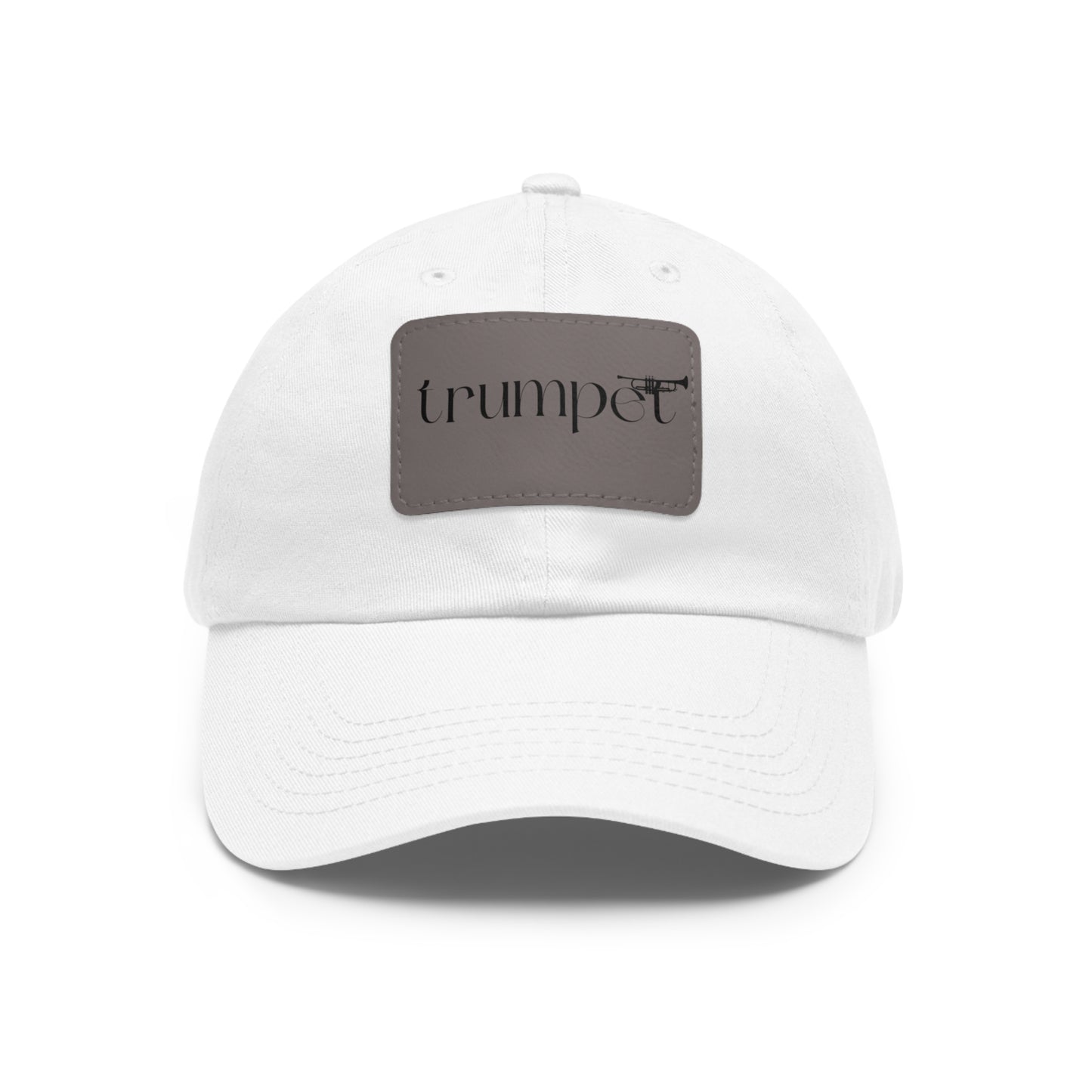 "Trumpet" Dad Hat with Leather Patch (Rectangle)