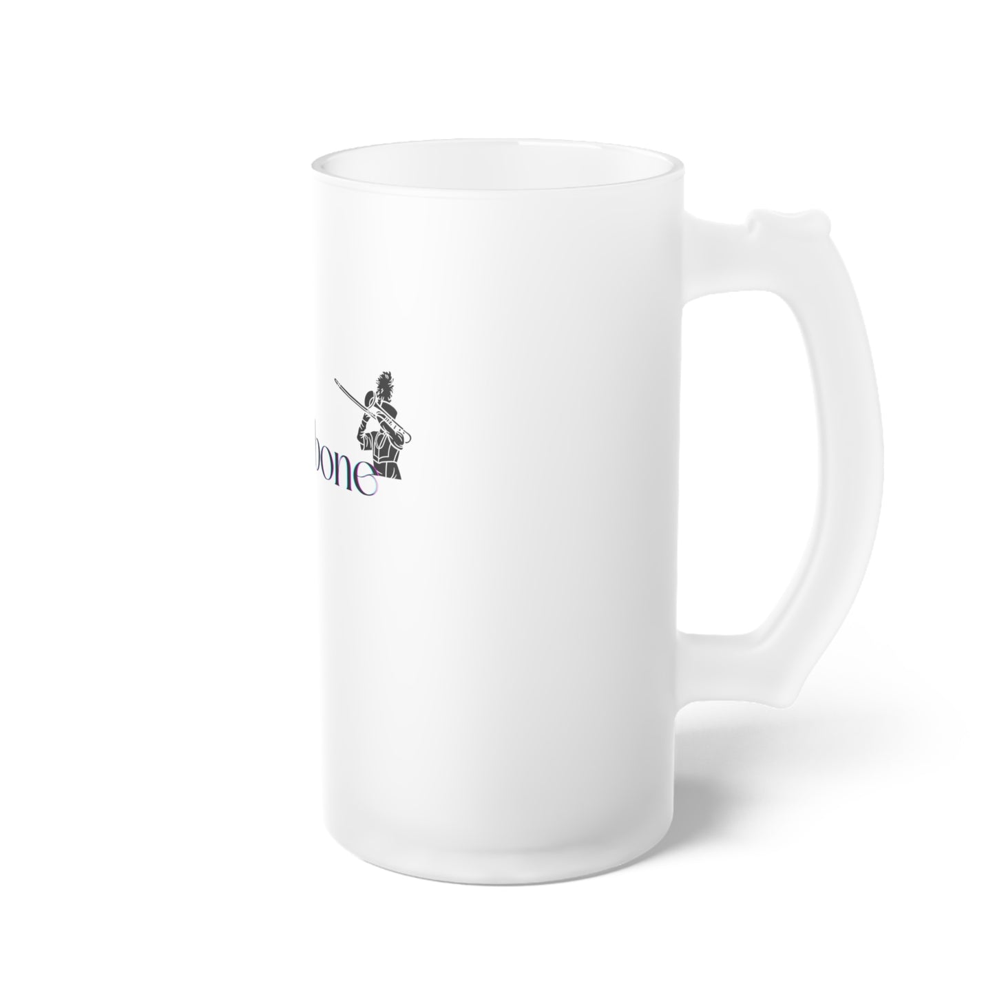 "Trombone" Frosted Glass Beer Mug