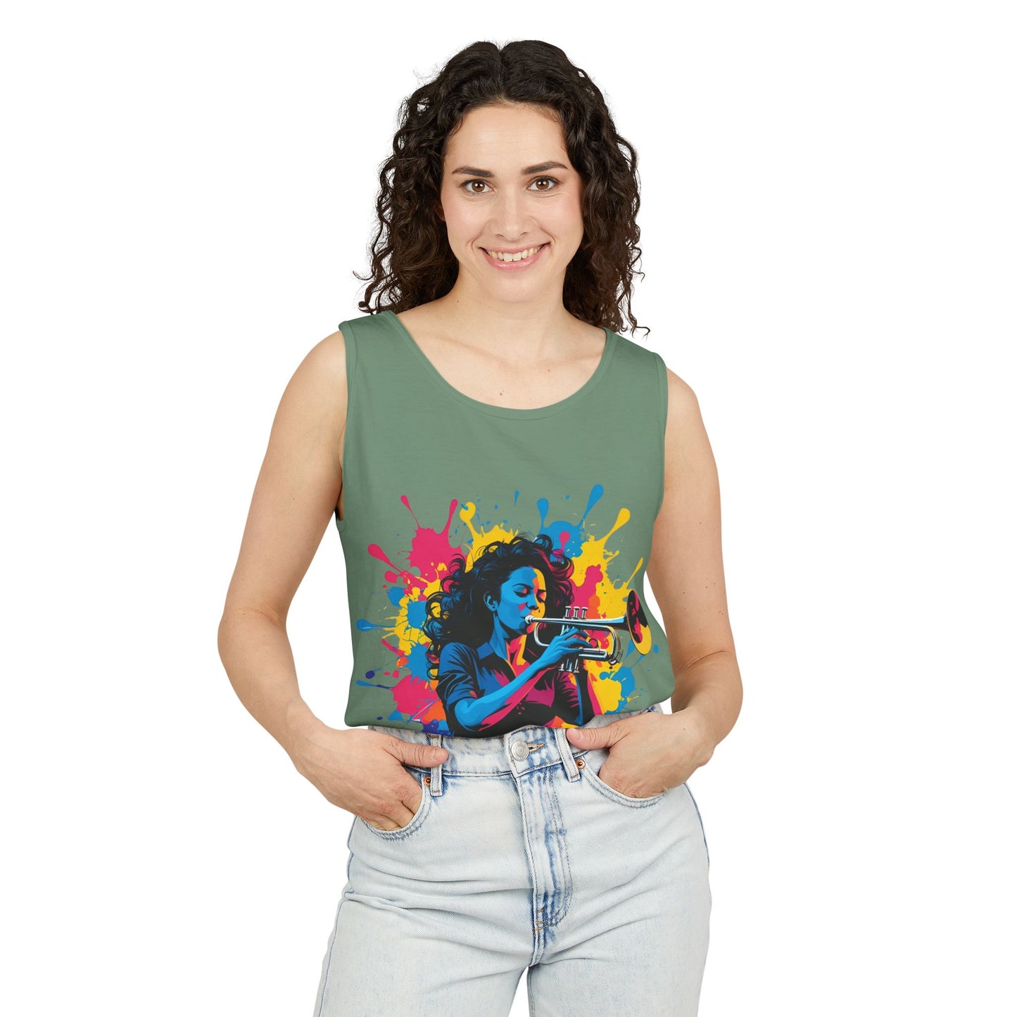 Vibrant Trumpet Musician Tank Top